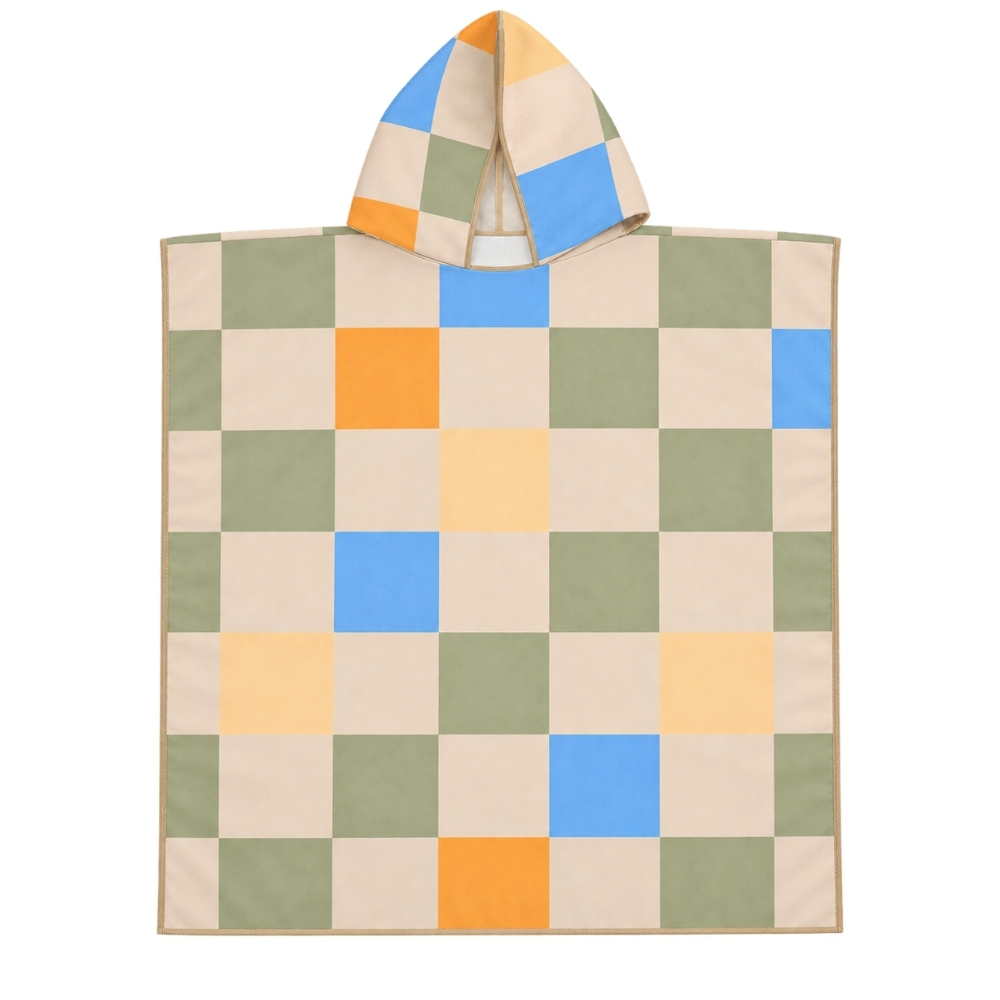 Image Poncho pour enfants – Damier Côtier
